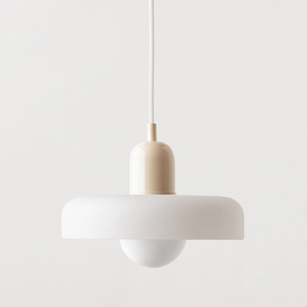 Glas-Pendelleuchte Bauhaus-Stil | Rundes Buntglas mit verstellbarer Hängehöhe | Ideal für Wohnzimmer, Küche und Flur 45