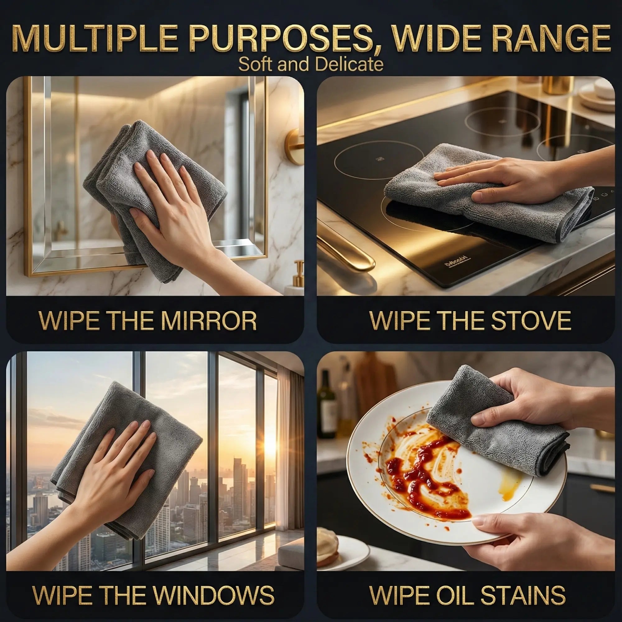 Glasreinigungstücher Mikrofase | Streifenfrei | Fusselfrei und Wiederverwendbar | ClearWipe