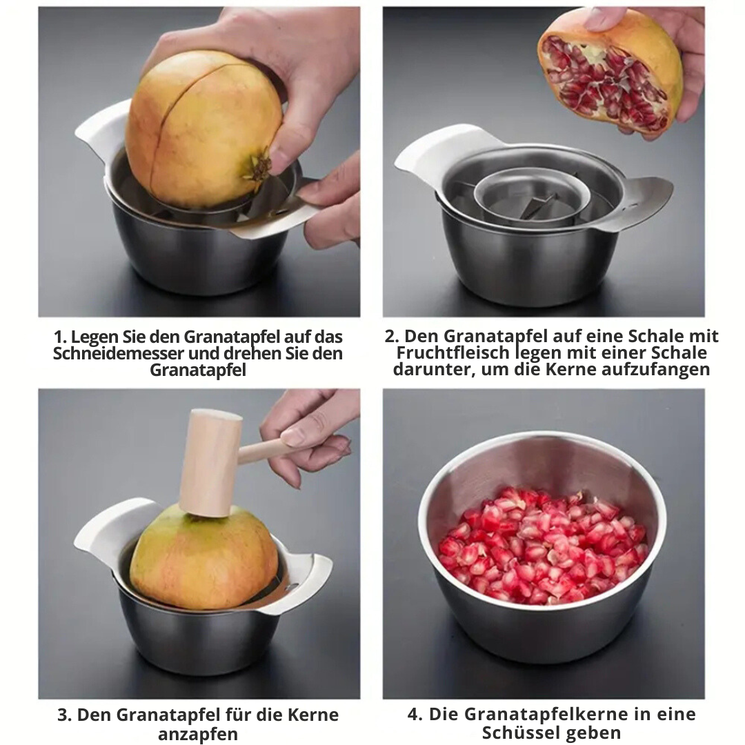 Granatapfel | Entkerner Set | Sauber ohne Kleckern | PulpEase