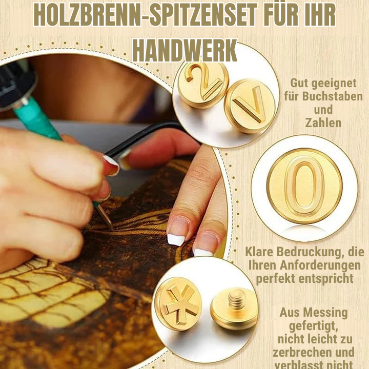 Gravur Set | Alphabet Brennspitzen | Für Holz, Leder & Kork | CraftLetter Pro
