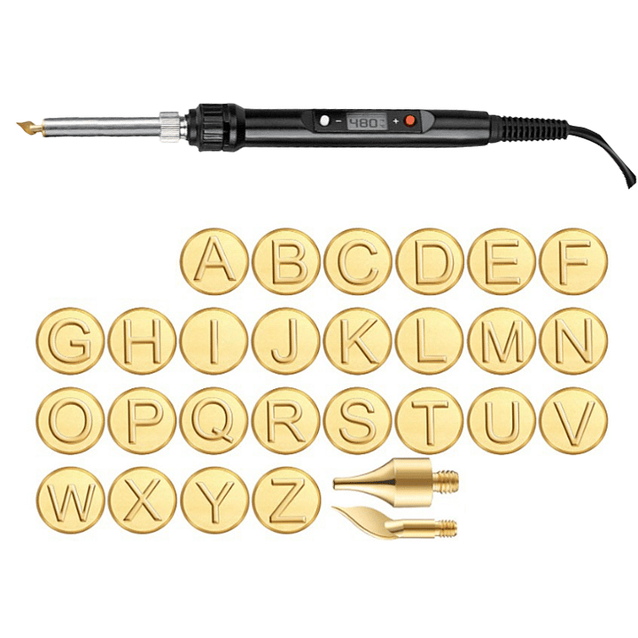 Gravur Set | Alphabet Brennspitzen | Für Holz, Leder & Kork | CraftLetter Pro