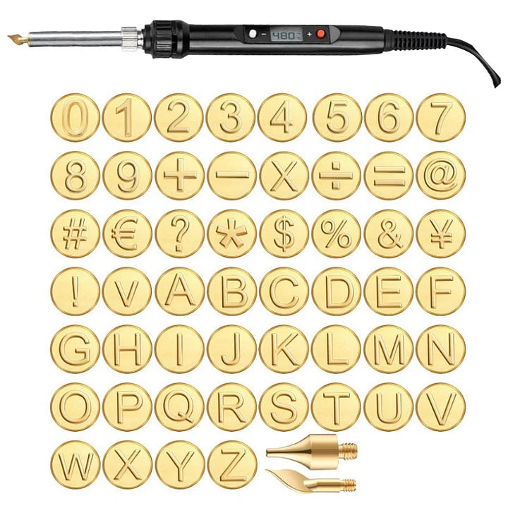 Gravur Set | Alphabet Brennspitzen | Für Holz, Leder & Kork | CraftLetter Pro