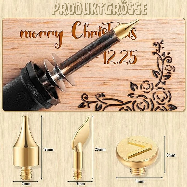 Gravur Set | Alphabet Brennspitzen | Für Holz, Leder & Kork | CraftLetter Pro