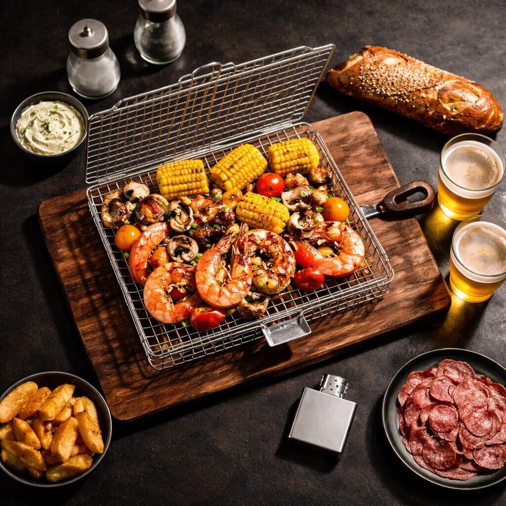 Grillkorb | Edelstahl | Gleichmäßige Wärmeverteilung | BBQWend