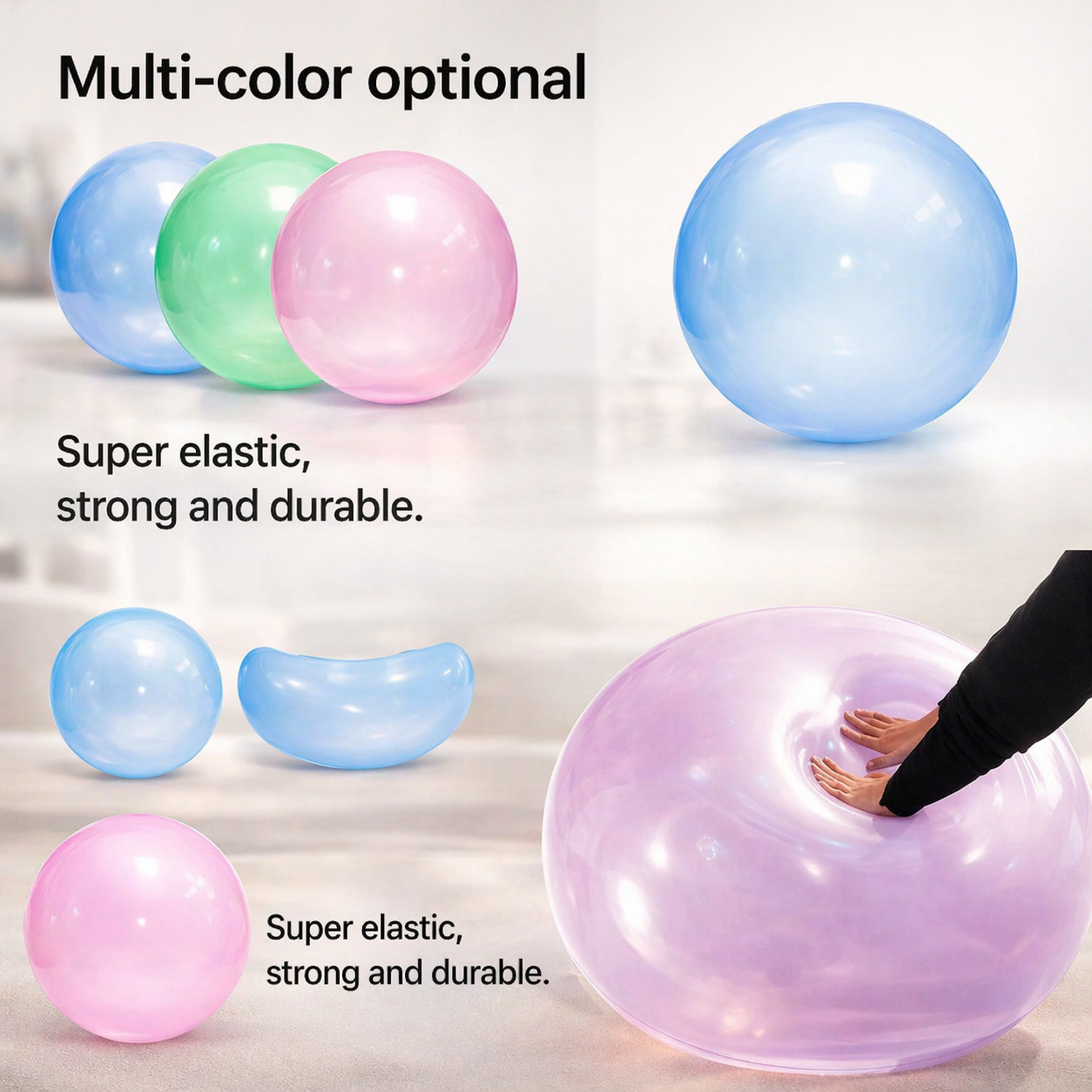 Gummiball | Aufblasbarer Ball für Kinder | Reißfest | Bouncio