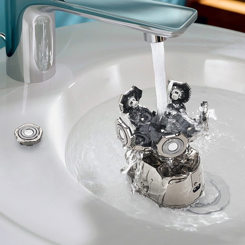 Elektrorasierer Herren Wiederaufladbar Wasserdicht mit Schwingkopf 5