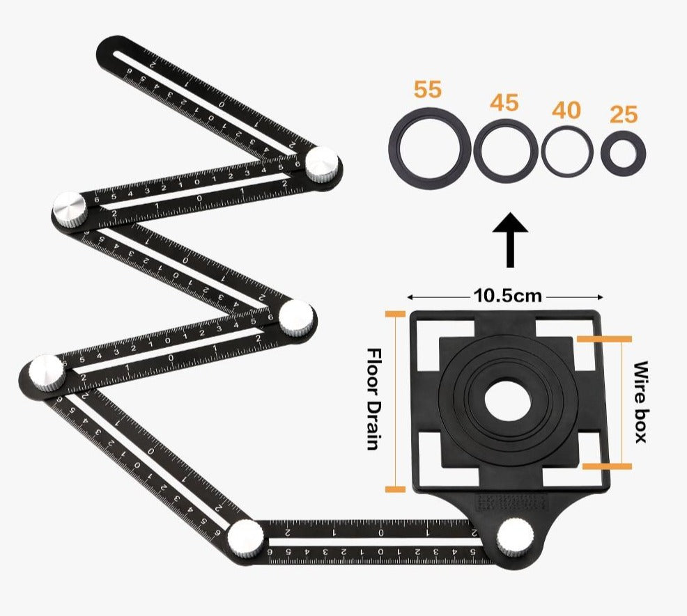 Verstellbares Winkelmessgerät Aluminium klappbar mit Lasergravur 5