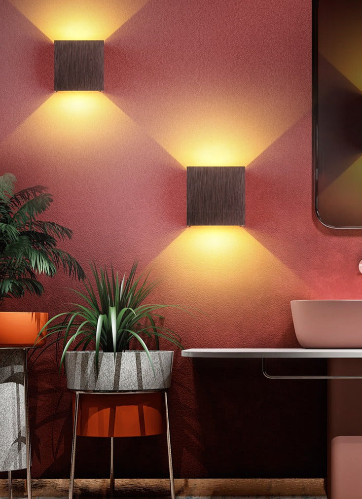 LED nástěnné svítidlo | krychlový design | světlo nahoru a dolů pro efekt na stěně | CubeGlow
