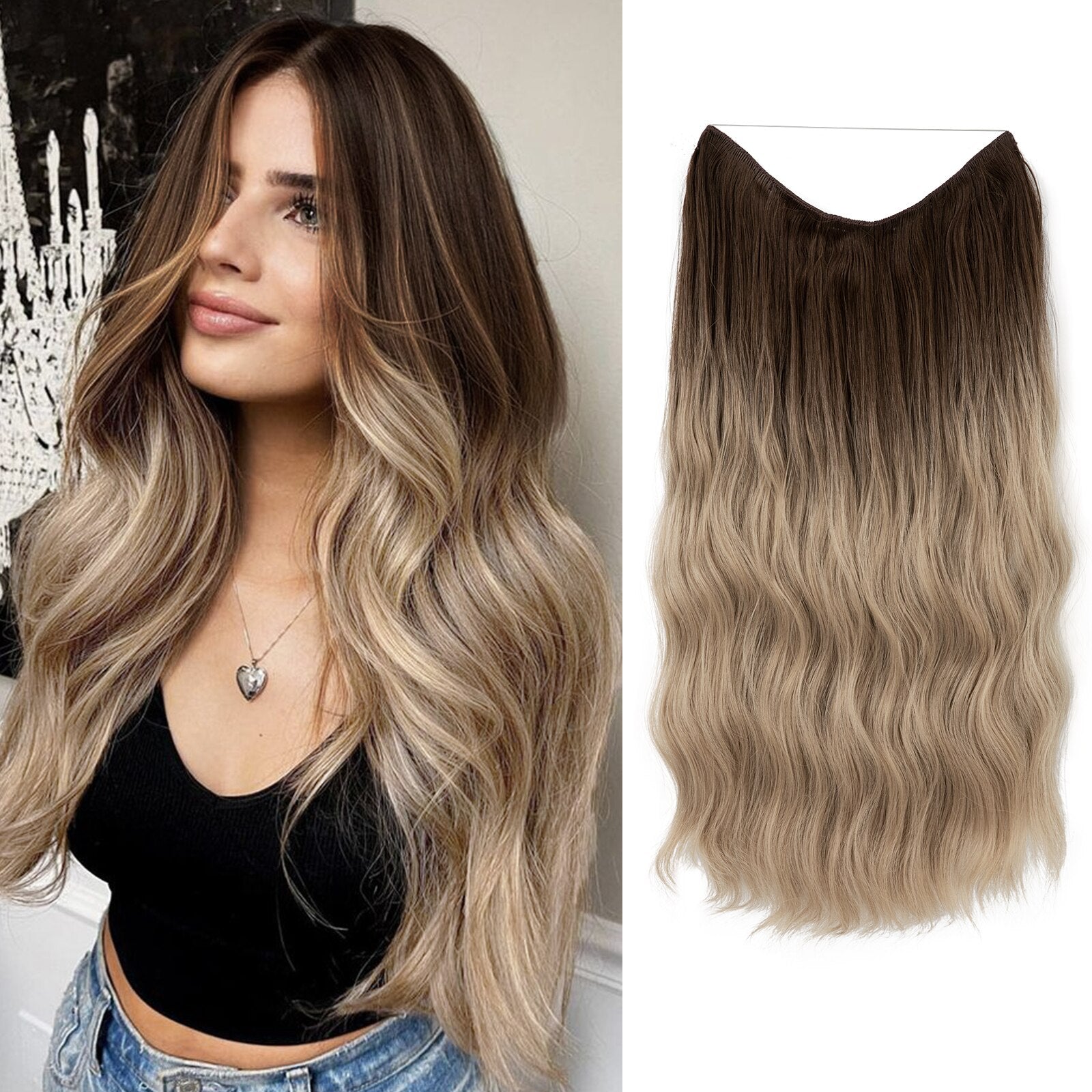 Haar Perücke | Sofort Mehr Volumen | Unsichtbare Halo Extensions | GlamSchleier