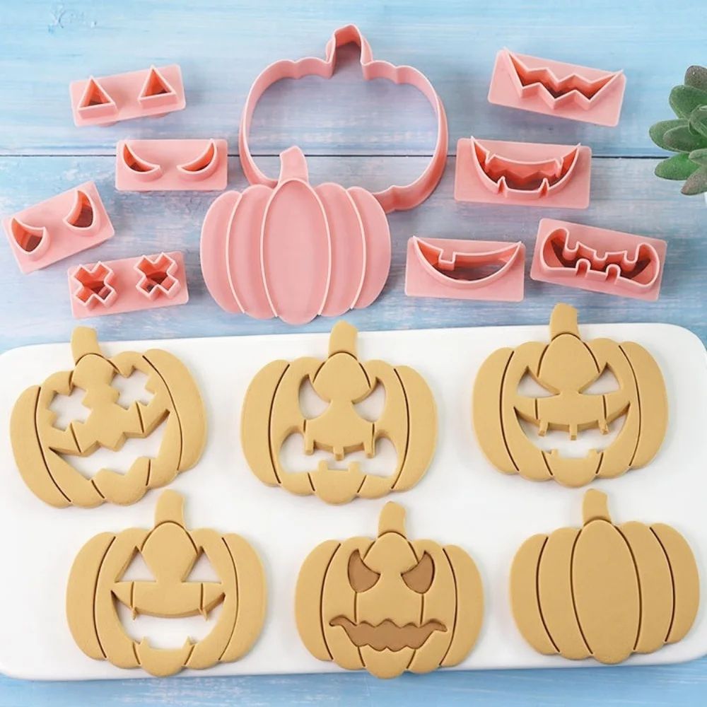 Halloween Mini Ausstechformen Set | Kürbis, Totenkopf, Geist Motive | Edelstahl für Kekse, Fondant & Zuckerguss 5