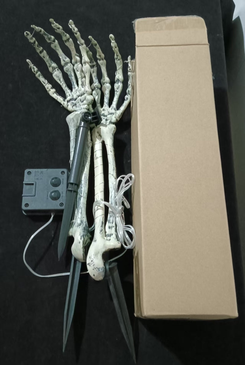 Halloween Solar Gartenstecker Geisterhand | LED Stableuchte Wasserdicht für Außenbereich | Automatische Dämmerungsschaltung