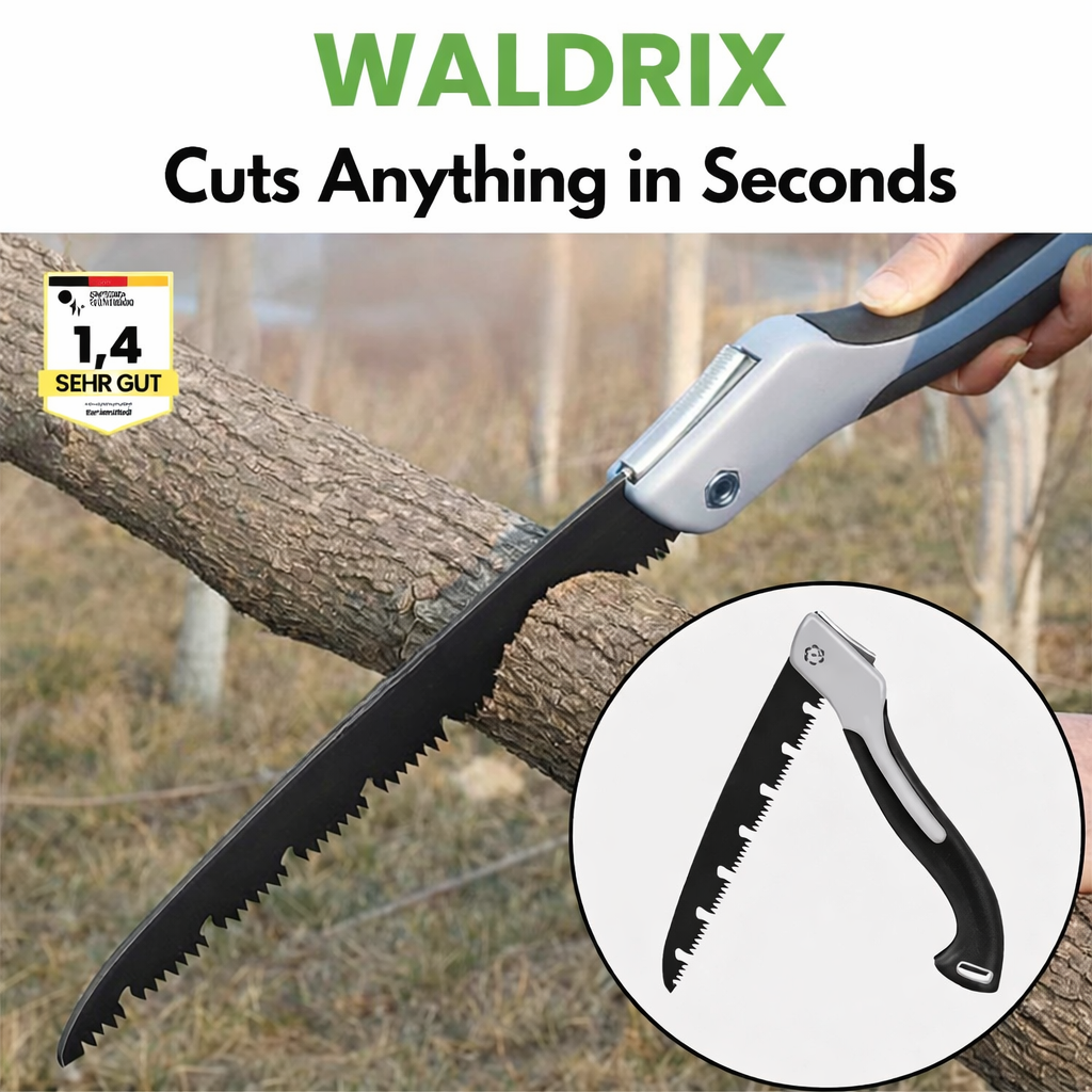 Handsäge | Faltbar für Outdoor | Präzise Holzschnitte | Waldrix