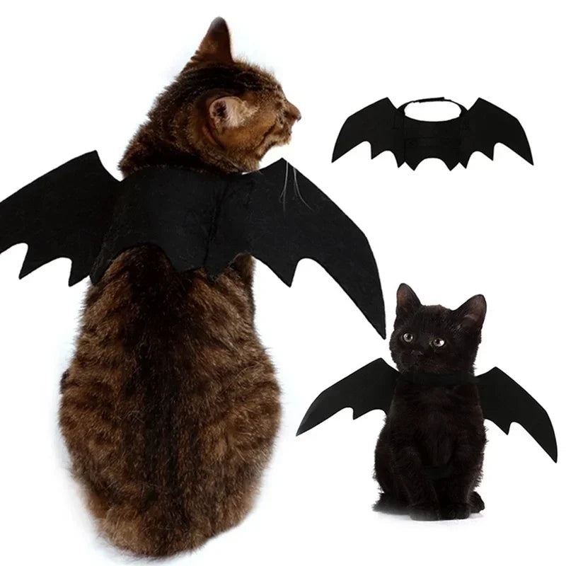 Haustier Kostüm Fledermausflügel Halloween | Verstellbar für Katzen und Hunde | Leichter Filzstoff, atmungsaktiv 4