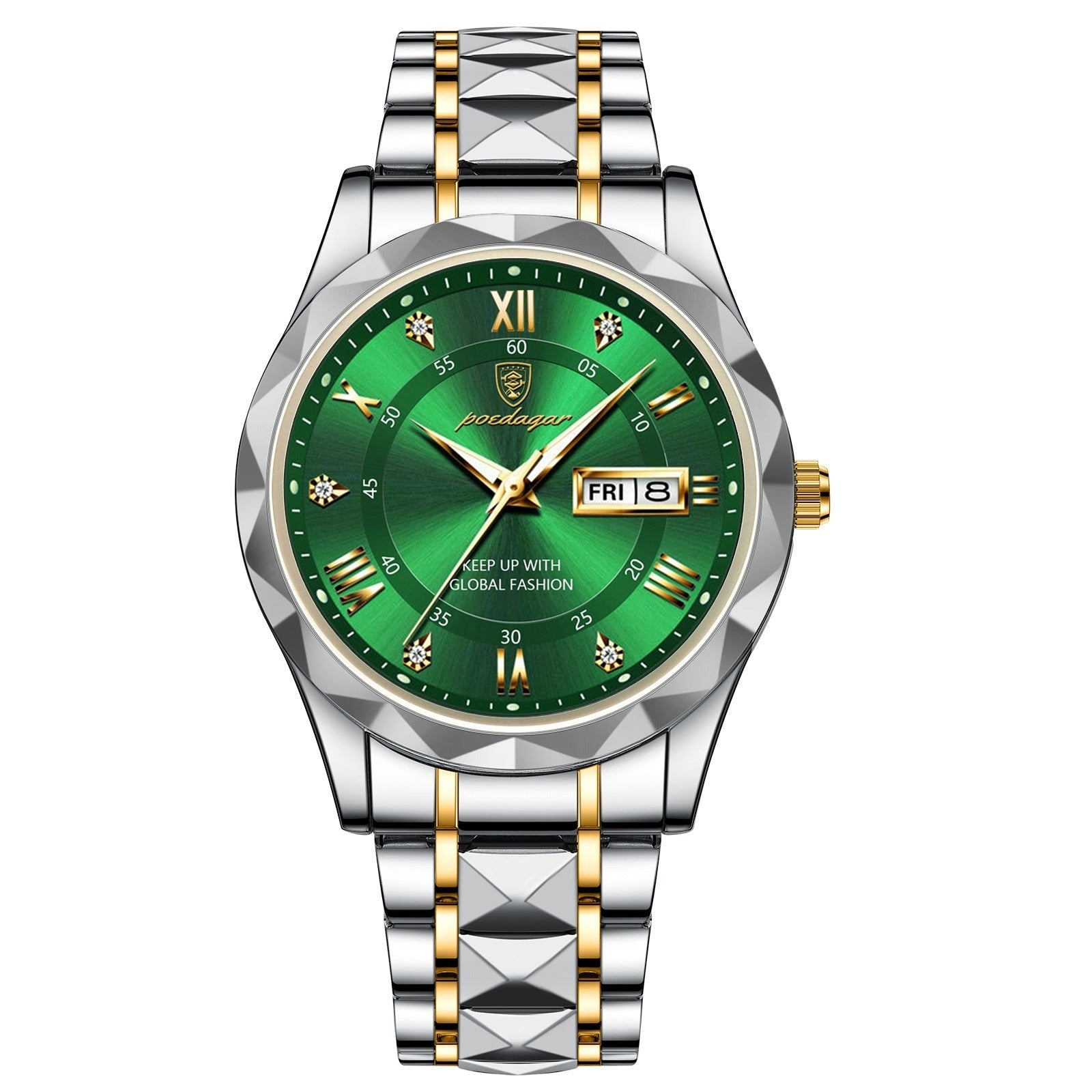 Herrenarmbanduhr Edelstahl Quarzwerk | Leuchtzeiger | Tag- & Datumsanzeige | Dialcraft