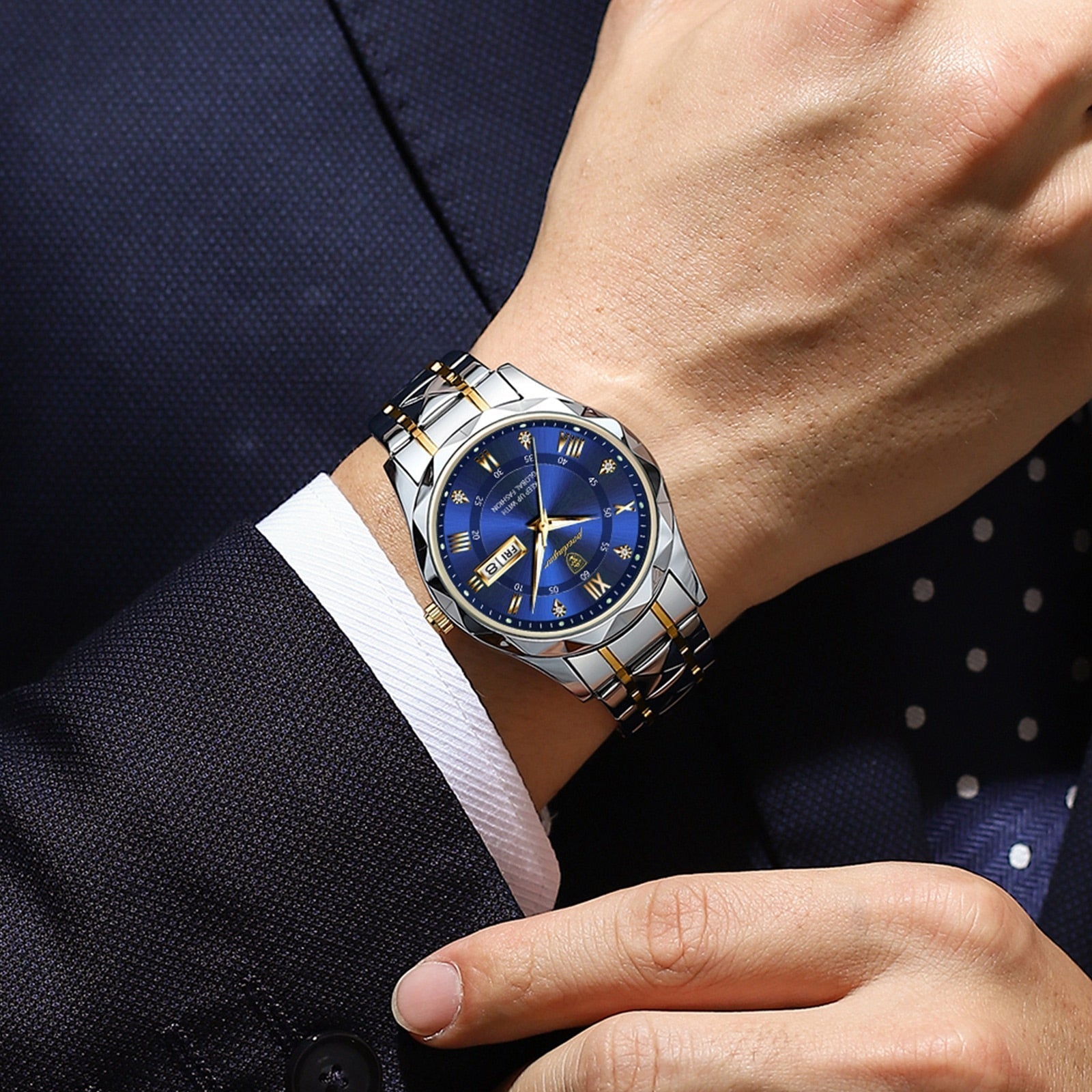 Herrenarmbanduhr Edelstahl Quarzwerk | Leuchtzeiger | Tag- & Datumsanzeige | Dialcraft