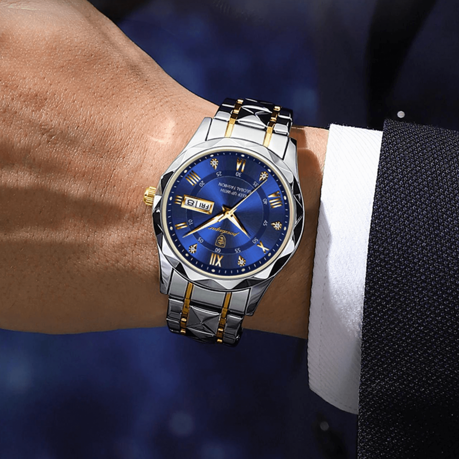 Herrenarmbanduhr Edelstahl Quarzwerk | Leuchtzeiger | Tag- & Datumsanzeige | Dialcraft