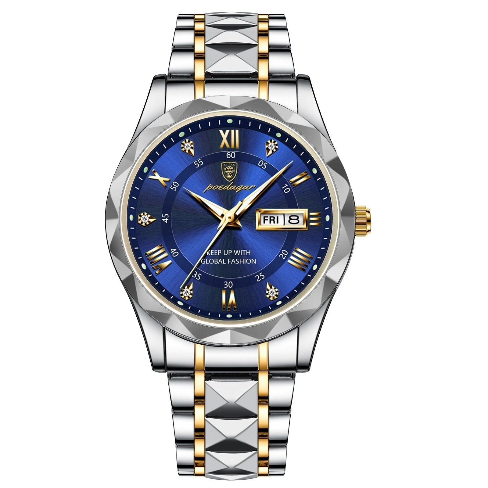 Herrenarmbanduhr Edelstahl Quarzwerk | Leuchtzeiger | Tag- & Datumsanzeige | Dialcraft