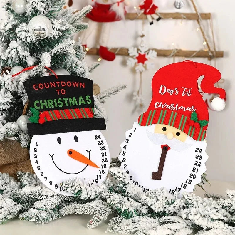 Adventskalender Holz Weihnachtsmann Handbemalt Ganzjährig Deko 4