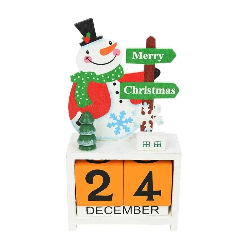 Adventskalender Holz Weihnachtsmann Handbemalt Ganzjährig Deko 9