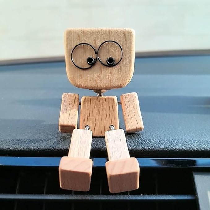 Holz Deko Figur | Bewegliche Wippfunktion | Wechselbare Gesichter | WobbleWood