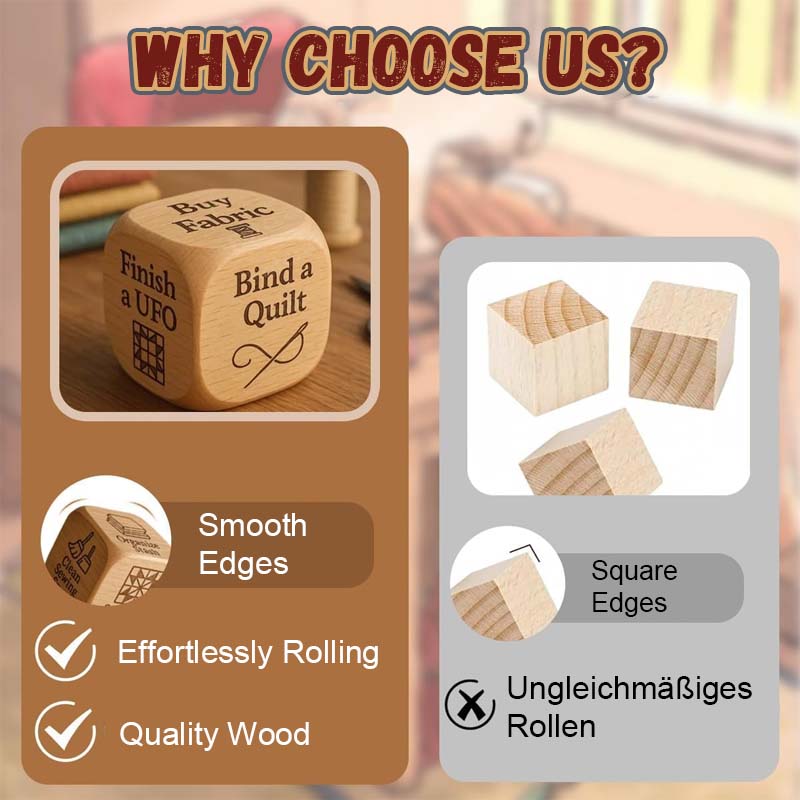 Holz-Entscheidungswürfel | Kreative Impulse per Wurf | Lasergravur | CraftDice