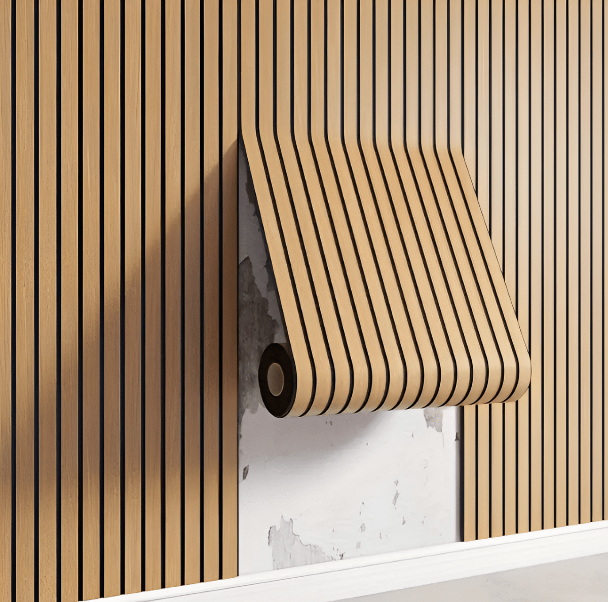 Holzpaneele | 3D Akupanel Selbstklebend | Moderne Wandverkleidung | WallVogue