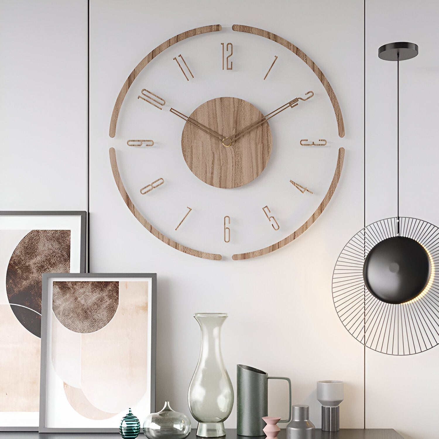 Relógio de parede transparente | Movimento de quartzo silencioso | Design minimalista | NordVela