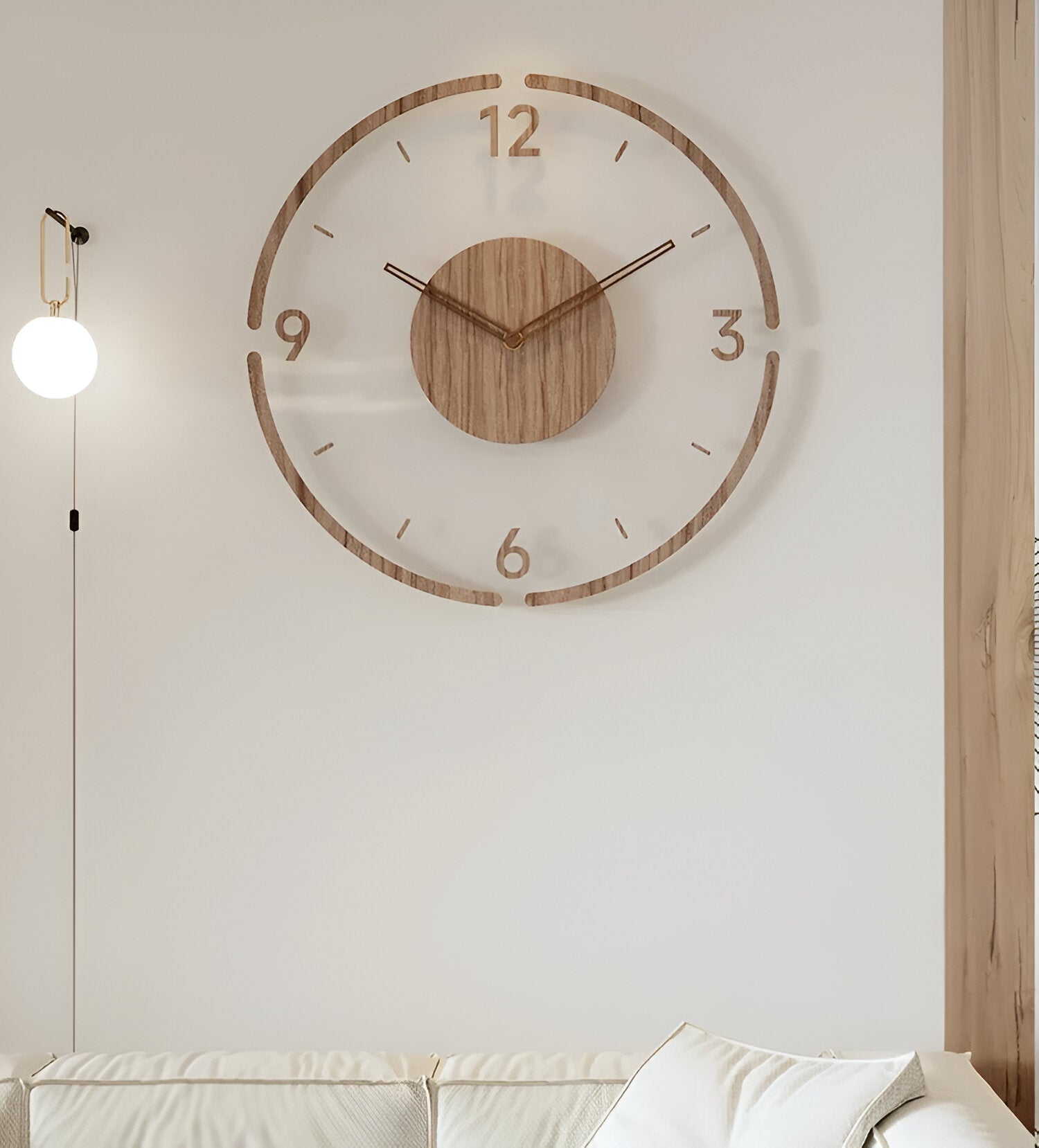 Relógio de parede transparente | Movimento de quartzo silencioso | Design minimalista | NordVela