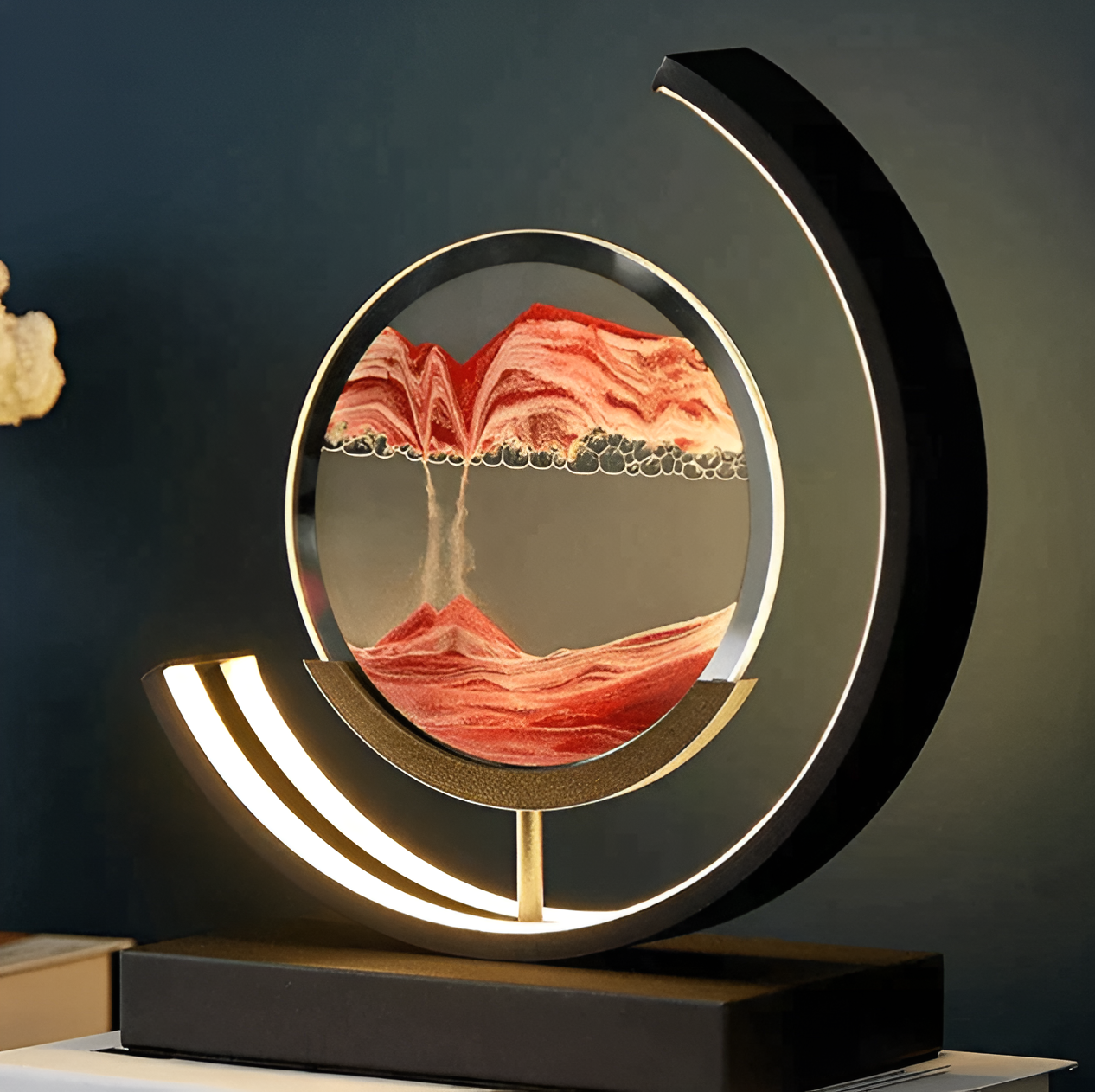 LED písková lampa | Plynoucí pískový obraz | Stmívatelná, uklidňující pískové umění | SandFlow