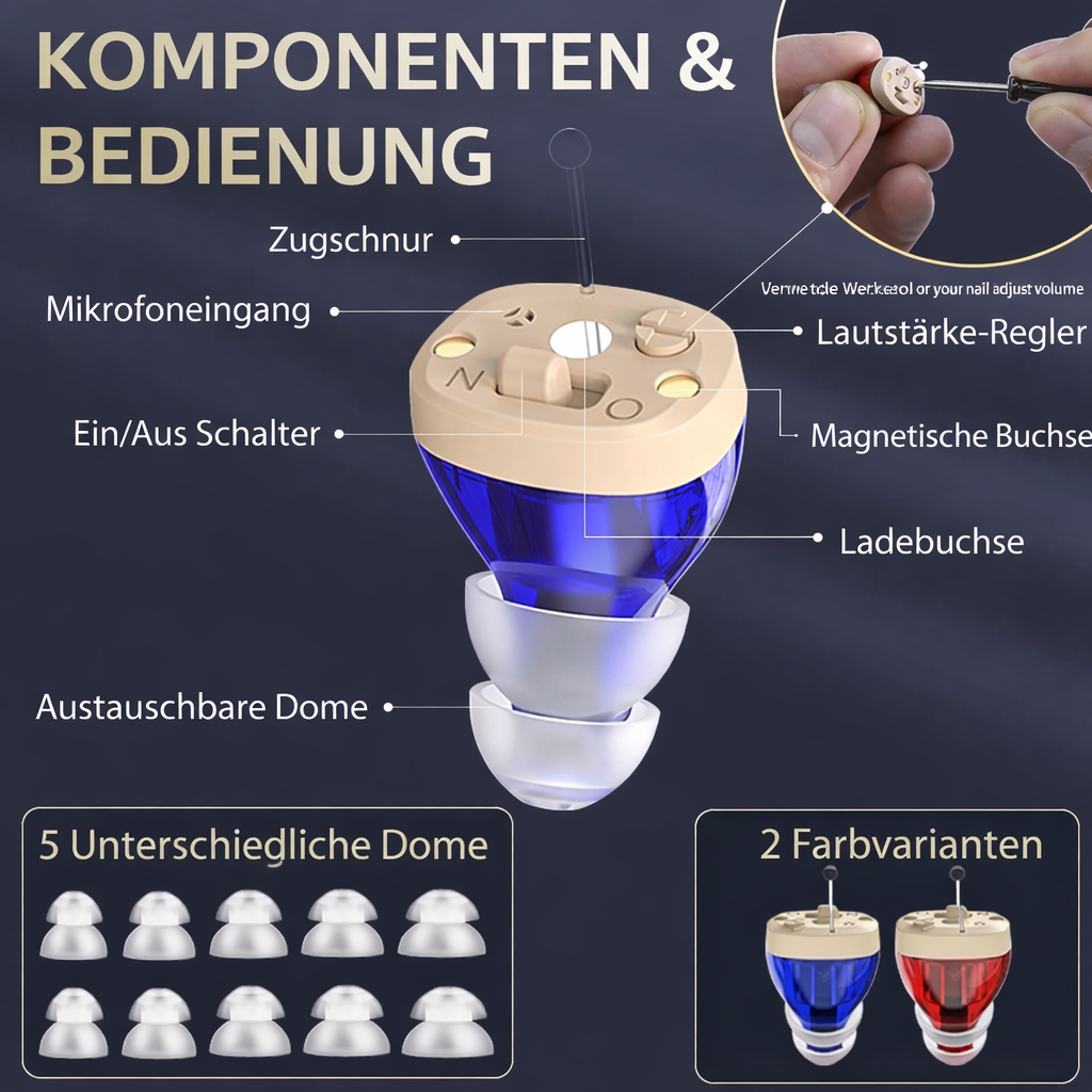 Hörgerät | In-Ear Hörgerät | Klare Sprachverstärkung | HearPro