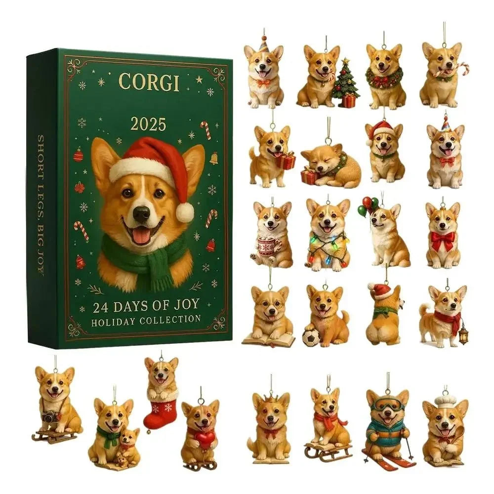 Hunde-Adventskalender Welpenmotiv 24 Fächer mit Leckerli-Überraschungen 1