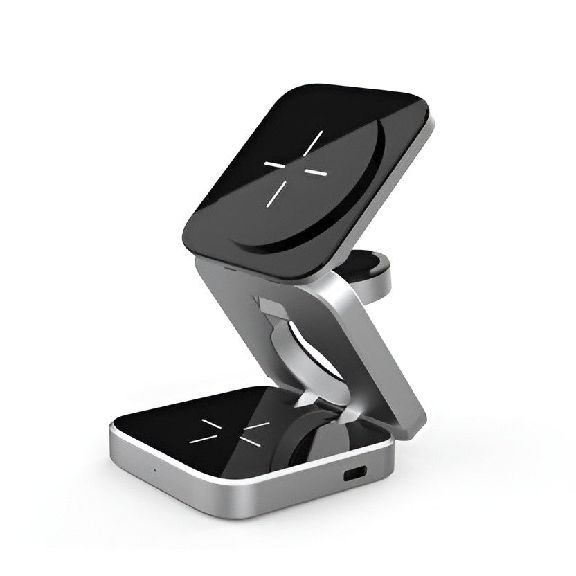 3-in-1 Ladestation Magnetisch | Schnellladefunktion 20W Adapter | Für Smartphone, Kopfhörer und Uhr gleichzeitig 1