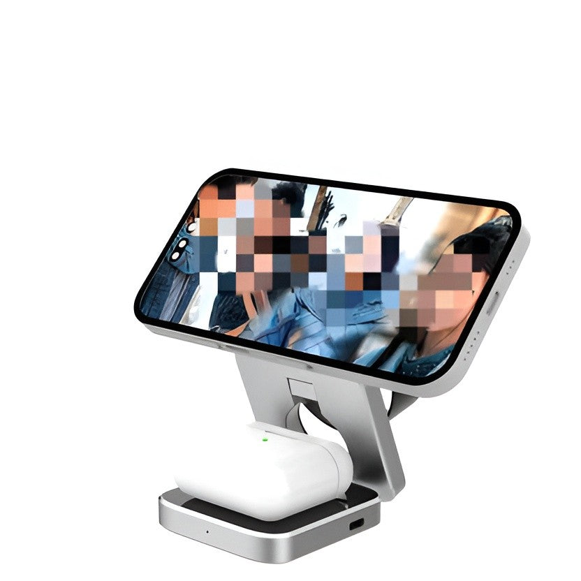 3-in-1 Ladestation Magnetisch | Schnellladefunktion 20W Adapter | Für Smartphone, Kopfhörer und Uhr gleichzeitig 2