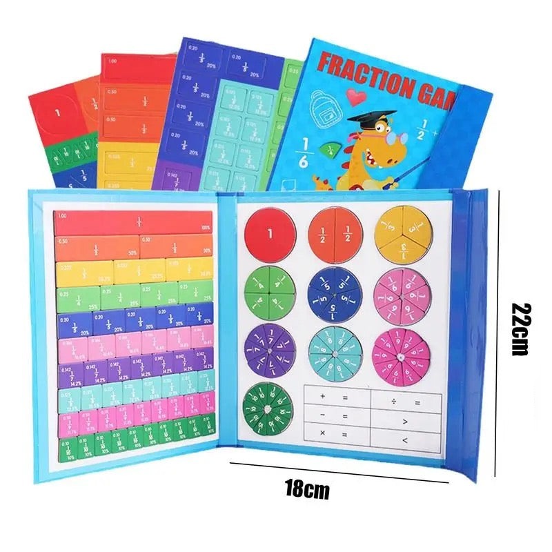 Juego magnético de matemáticas | Para aprender a trabajar con fracciones | Juguete educativo con tablero y lápiz | MathMagnet