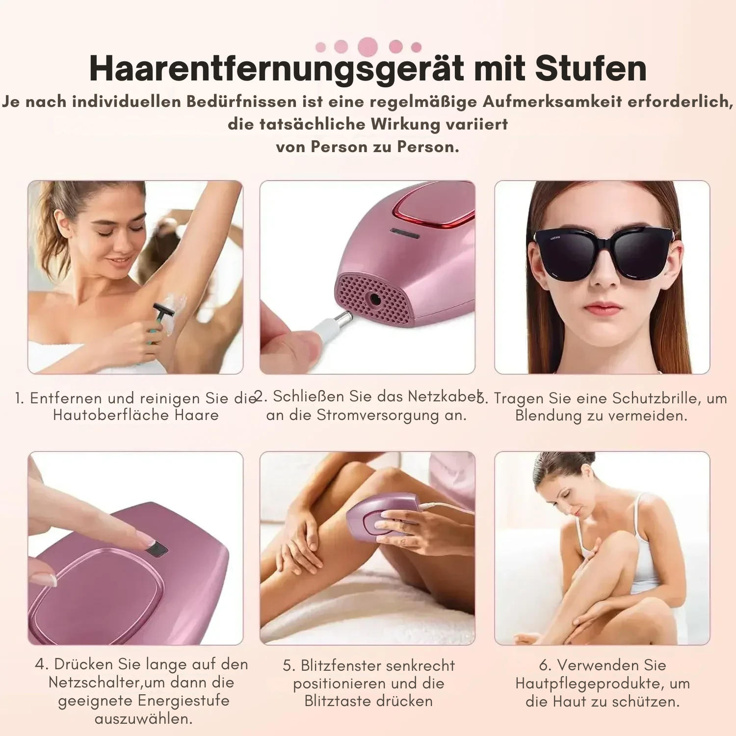 IPL Haarentferner | Schmerzlos | 5 Intensitätsstufen | Langzeit-Haarreduktion