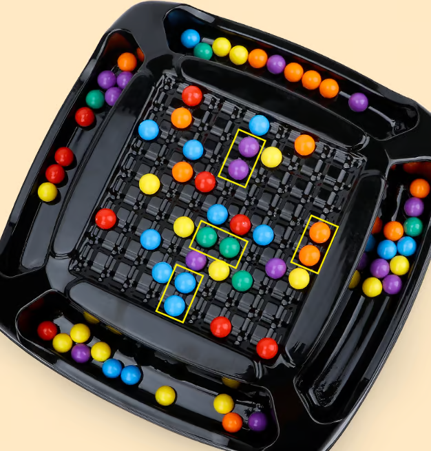 Intellektueller Regenbogen Perlen Beseitigung Spiel | 1-4 Spieler | ABS-Kunststoff mit Aufbewahrungstasche | BeadPop