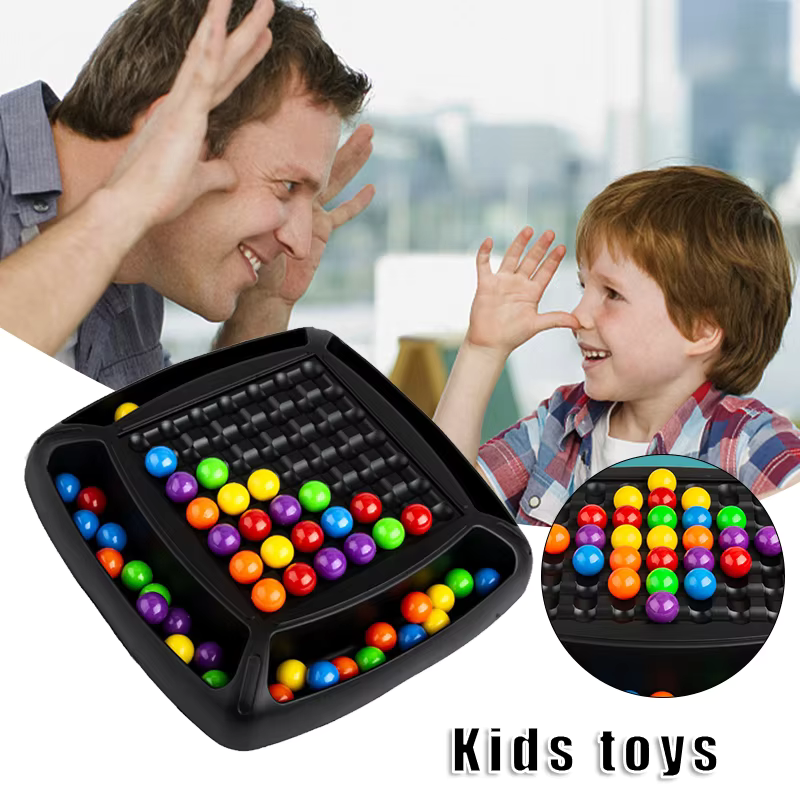 Intellektueller Regenbogen Perlen Beseitigung Spiel | 1-4 Spieler | ABS-Kunststoff mit Aufbewahrungstasche | BeadPop