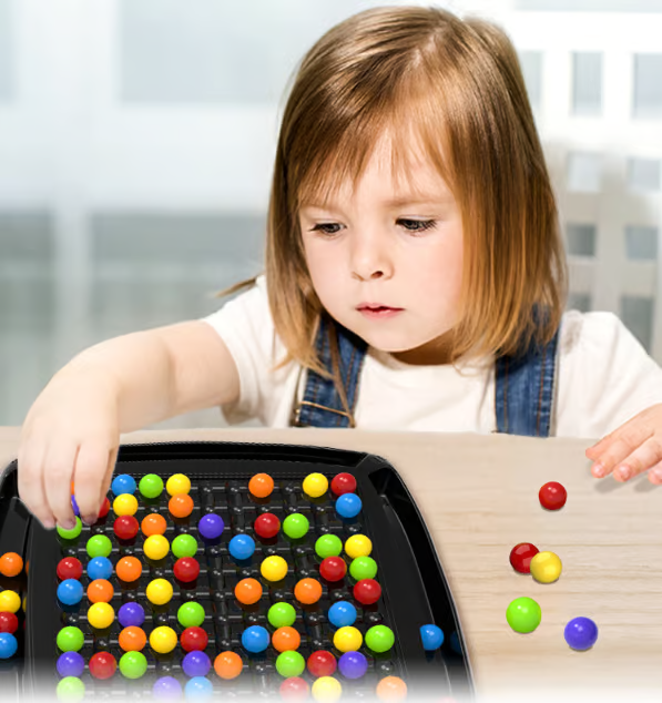 Intellektueller Regenbogen Perlen Beseitigung Spiel | 1-4 Spieler | ABS-Kunststoff mit Aufbewahrungstasche | BeadPop