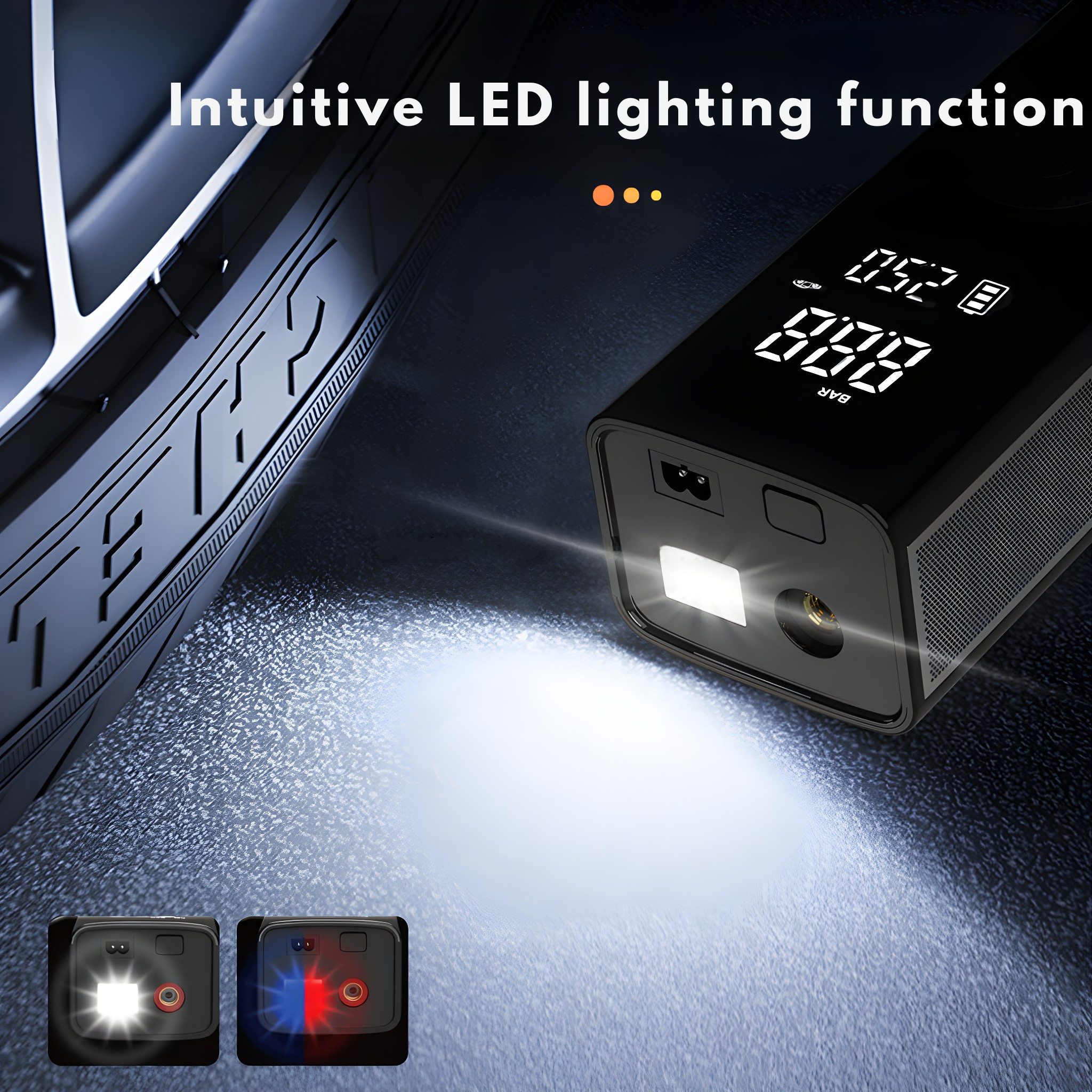 Inteligentní přenosná vzduchová pumpa | Powerbanka s LCD | Kolo, auto, sportovní míč | AirMaster