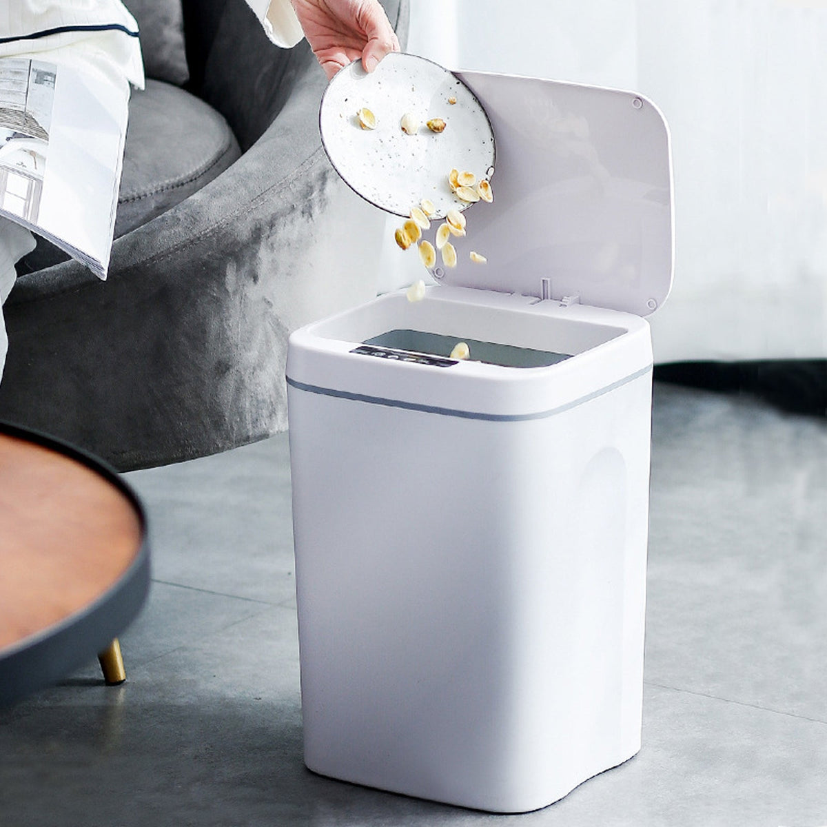 Sensor Mülleimer 16 L Kunststoff | Berührungslose Bedienung, 0,3 Sekunden Reaktionszeit | Hygienisch für Küche, Bad und Büro 1