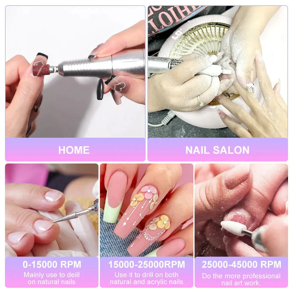 Kabellose Nagelfräse | Bürstenloser Motor | LCD Steuerung | NailForge