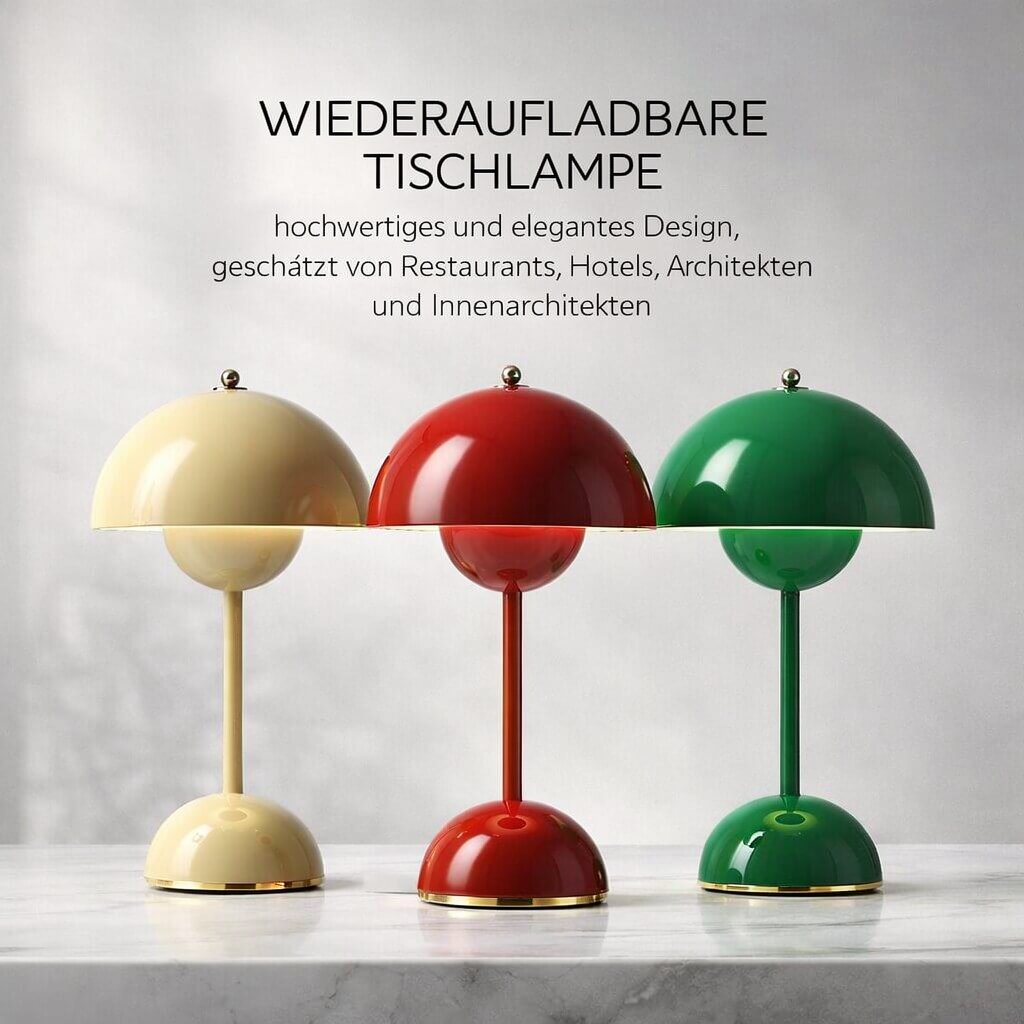 Kabellose Tischlampe LED | Dimmbar mit Akku, USB-Ladekabel | Warmes Licht für Schlafzimmer, Wohnzimmer, Schreibtisch 11