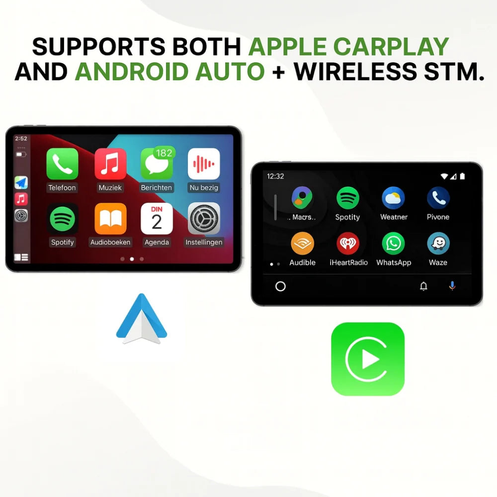 Kabelloser CarPlay-Adapter Touchscreen Android Auto mit Rückfahrkamera