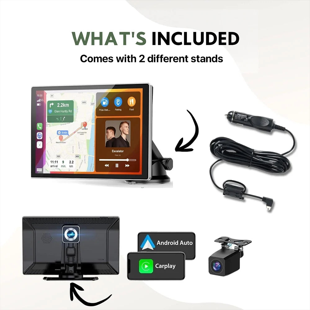 Kabelloser CarPlay-Adapter Touchscreen Android Auto mit Rückfahrkamera