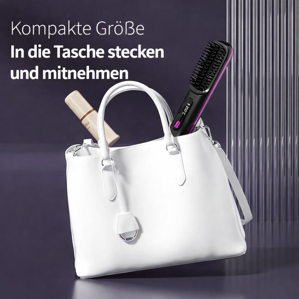 Kabelloses Haarglätteisen | Keramik-Ionen-Haarglätter | USB-aufladbar mit LCD-Steuerung | Glissara