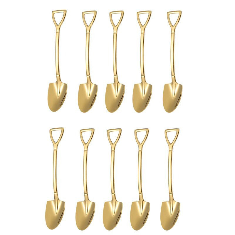 Kaffeelöffel Set Edelstahl 10-teilig | Schaufel, Dessertlöffel & Teelöffel | Vielseitig für Rühren, Schöpfen und Servieren 16
