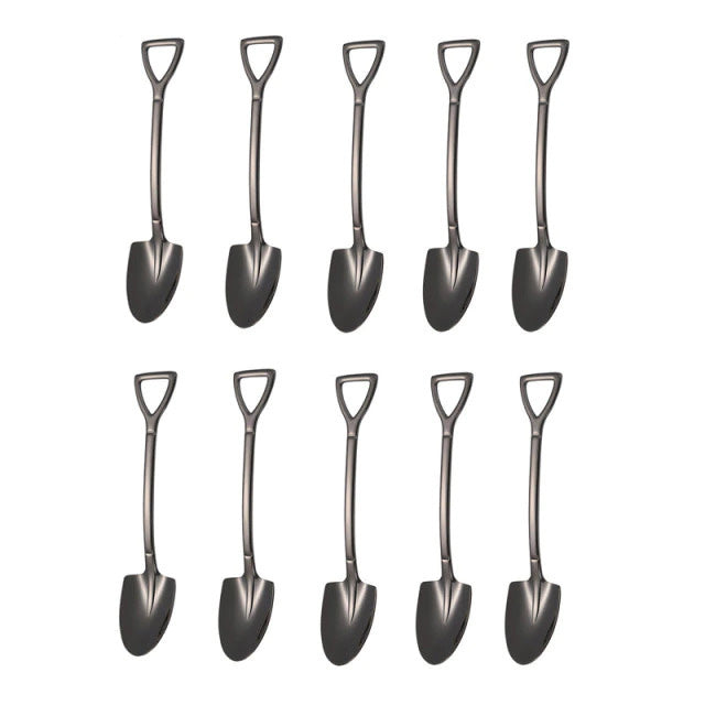 Kaffeelöffel Set Edelstahl 10-teilig | Schaufel, Dessertlöffel & Teelöffel | Vielseitig für Rühren, Schöpfen und Servieren 3