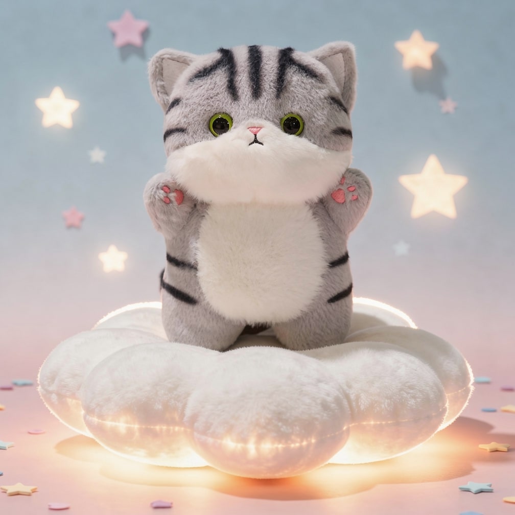 Katze Kuscheltier | Flauschiges Plüschtier | Kuschelfreund für Kinder | CuddleCat