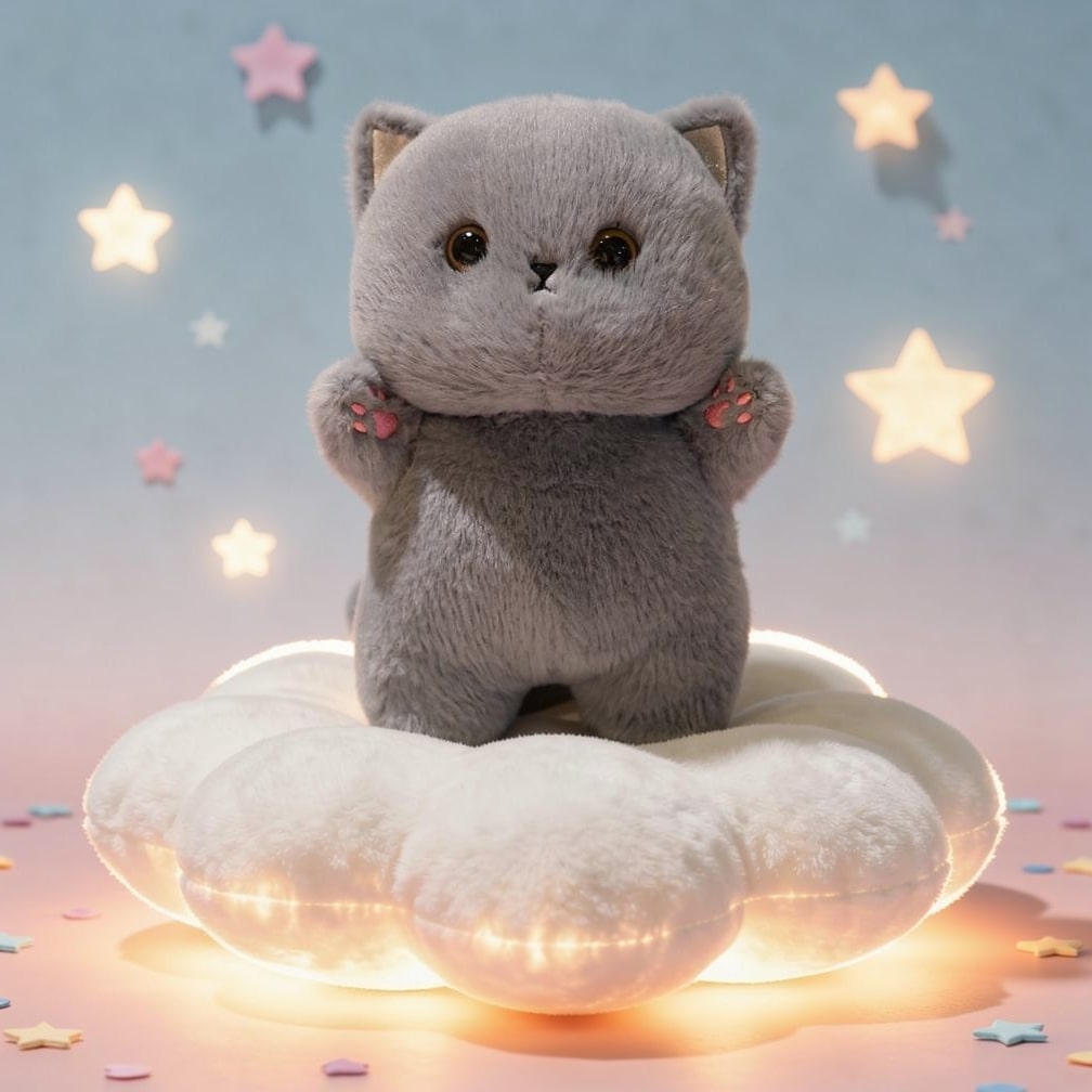 Katze Kuscheltier | Flauschiges Plüschtier | Kuschelfreund für Kinder | CuddleCat