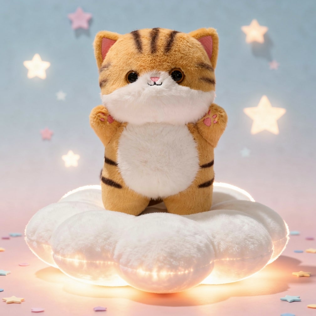 Katze Kuscheltier | Flauschiges Plüschtier | Kuschelfreund für Kinder | CuddleCat